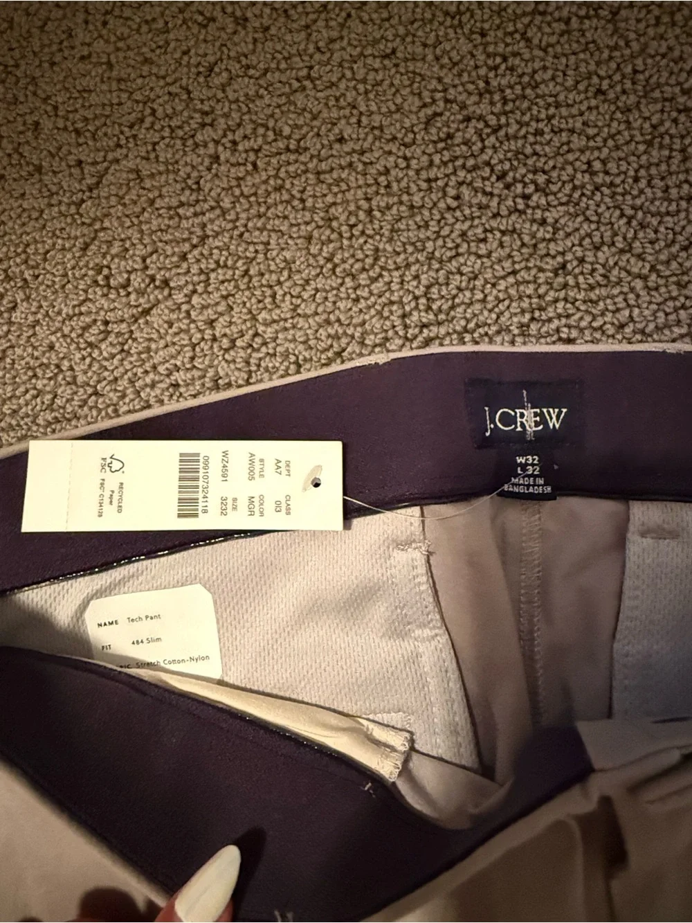 NWT J. Crew Men’s Slim Chino Pants in Light Beige 32x32